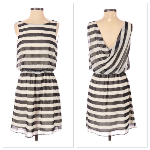 M M Couture black & white striped dress Size S Miss Me - Picture 1 of 5